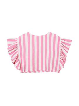 Bluson Mayoral Rayas Volantes Rosa Para Niña