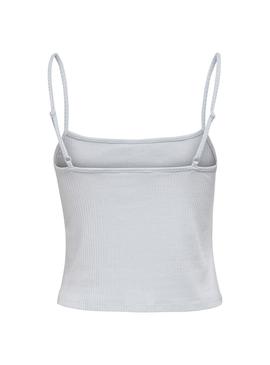 Top Only Larra Cropped Singlet Azul Claro Para Mujer