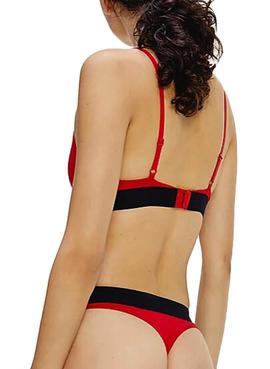 Top Tommy Jeans Triangle Rojo Para Mujer