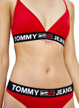 Top Tommy Jeans Triangle Rojo Para Mujer