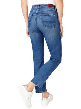 Pantalón Pepe Jeans Dion 7/8 Azul Para Mujer