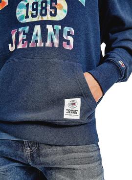 Sudadera Tommy Jeans College Tie Dye Azul Hombre