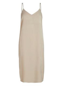 Vestido Vila Viamazed Strap Beige Para Mujer