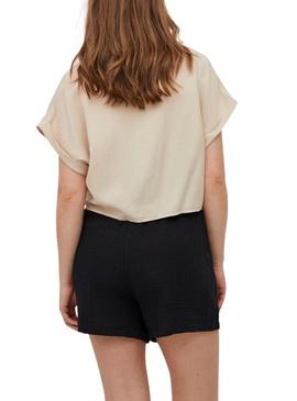 Camisa Vila Mandy Listi Beige Para Mujer