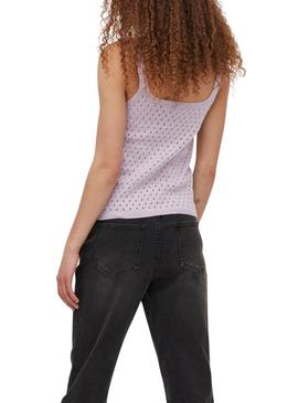 Top Vila Sibile Calado Malva Para Mujer
