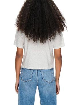 Camiseta Only Estampado Naranjas Gris Para Mujer
