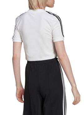 Top Crop Adidas Adicolor Blanco Para Mujer