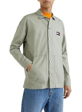 Sobrecamisa Tommy Jeans Twisted Flag Verde Hombre 