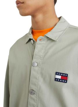 Sobrecamisa Tommy Jeans Twisted Flag Verde Hombre 