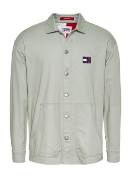 Sobrecamisa Tommy Jeans Twisted Flag Verde Hombre 
