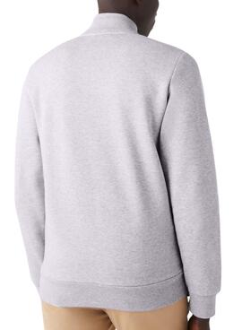 Sudadera Lacoste Brushed Gris Para Hombre
