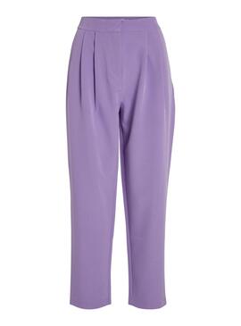 Pantalón Vila Ashara Pinzas Lila Para Mujer