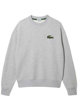 Sudadera Lacoste Loose Fit Gris Para Hombre