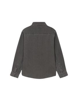 Camisa Mayoral Vaquera Manga Larga Gris Para Niño