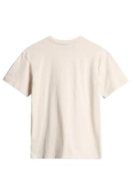 Camiseta Napapijri S Box Beige Para Mujer