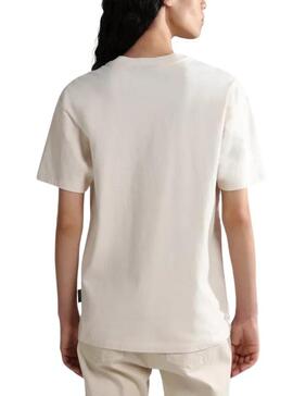 Camiseta Napapijri S Box Beige Para Mujer