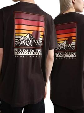 Camiseta Napapijri Hill SS Marrón Unisex