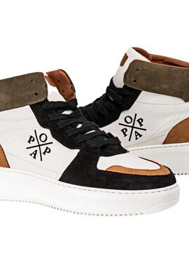 Zapatillas Popa Tolima Serraje Blanco y Negro