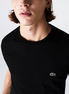 Camiseta Lacoste TH6709 Negro Para Hombre