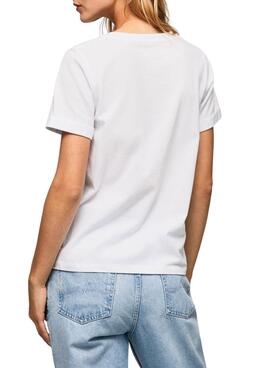 Camiseta Pepe Jeans logo blanco para mujer