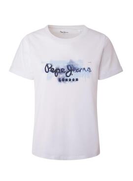 Camiseta Pepe Jeans logo blanco para mujer