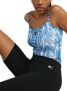 Shorts Tommy Jeans Badge Cycle negro para mujer.