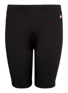 Shorts Tommy Jeans Badge Cycle negro para mujer.