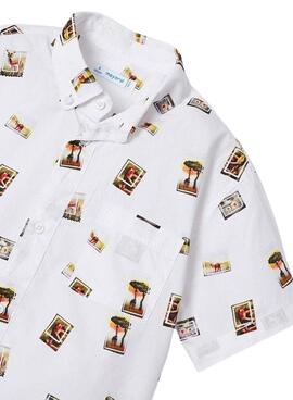 Camisa Mayoral Estampada Blanco para Niño