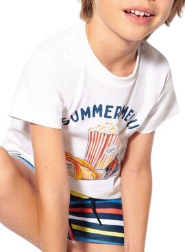 Camiseta Mayoral Summer Snacks Blanco Para Niño
