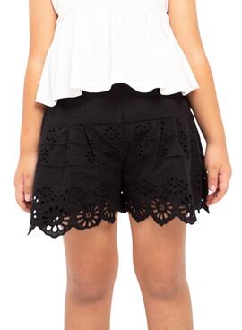 Short Mayoral Perforado Negro para Niña