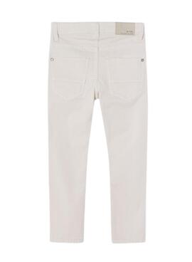 Pantalón Mayoral Sarga Slim Fit Blanco para Niño