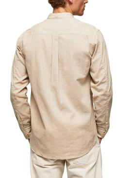 Camisa Pepe Jeans Levenshulme beige para hombre  