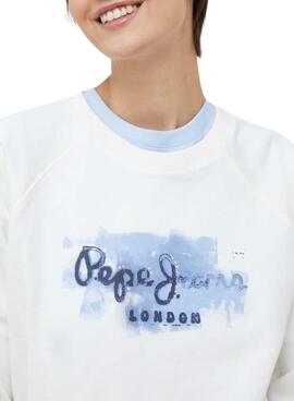 Sudadera Pepe Jeans fit cropped azul para mujer