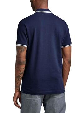 Polo G-Star Dunda Slim Stripe Marino Para Hombre