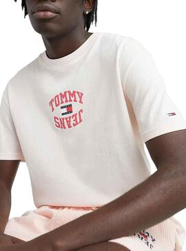 Camiseta Tommy Jeans Arched Rosa para Hombre