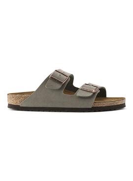 Sandalias Birkenstock Arizona Birko-Flor Nubuck Stone narrow fit para hombre y mujer
