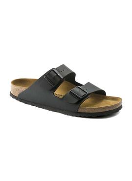 Sandalias Birkenstock Arizona Birko-Flor narrow fit negro para mujer 