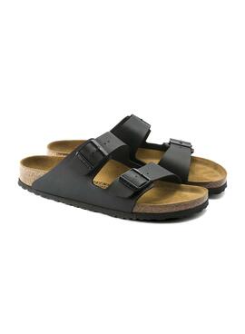 Sandalias Birkenstock Arizona Birko-Flor narrow fit negro para mujer 