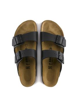 Sandalias Birkenstock Arizona Birko-Flor narrow fit negro para mujer 