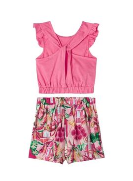 Conjunto Mayoral Short Estampado Peonia Rosa Niña
