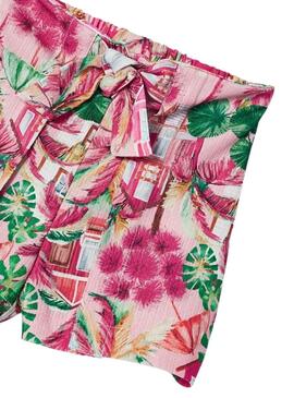 Conjunto Mayoral Short Estampado Peonia Rosa Niña