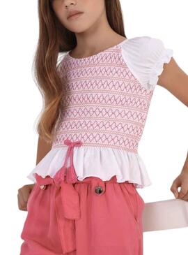 Camiseta Mayoral nido Abeja Rosa para Niña