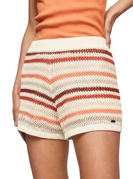 Shorts Pepe Jeans Frances Beige para Mujer
