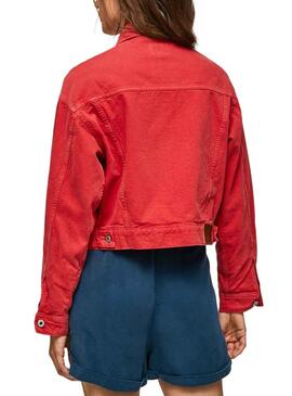 Cazadora Vaquera Pepe Jeans Foxy Rojo Para Mujer