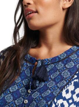 Vestido Superdry Notch Azul para Mujer