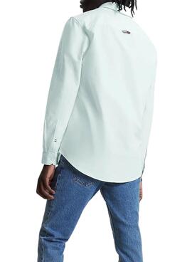 Camisa Tommy Jeans Oxford Verde para Hombre