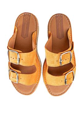 Sandalias Popa Morell Serraje Naranja para Mujer