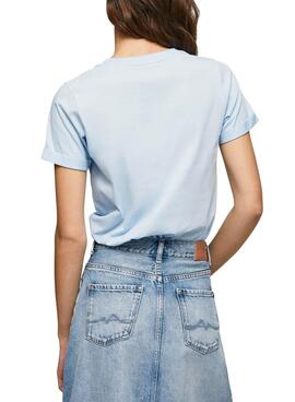 Camiseta Pepe Jeans logo azul para mujer