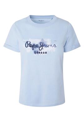 Camiseta Pepe Jeans logo azul para mujer