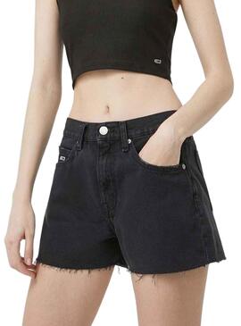Shorts Tommy Jeans Hot negro para mujer 